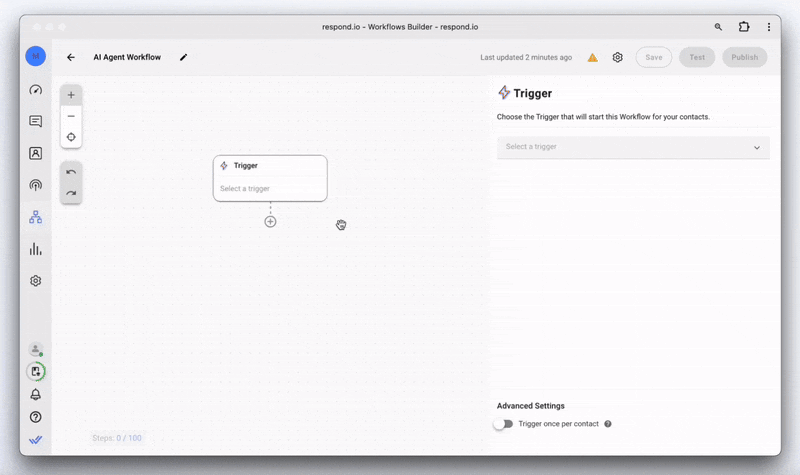 gif showing how you can build an AI Agent to answer customer questions on its own before passing the conversation to a human agent. You can do all this from scratch or use ready-made templates